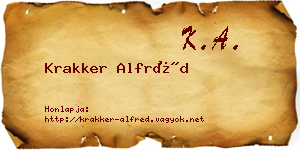 Krakker Alfréd névjegykártya