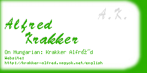 alfred krakker business card
